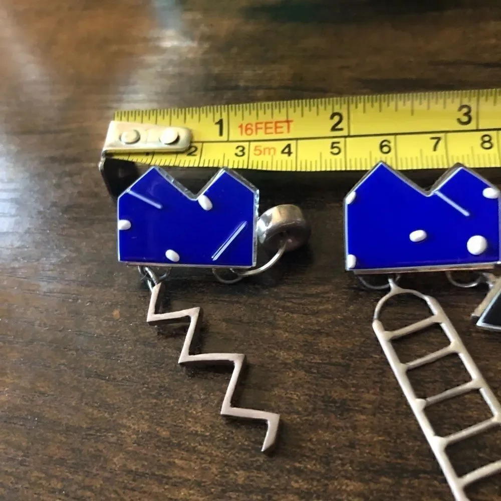 80’s  Sterling 925 Building Elements Earrings